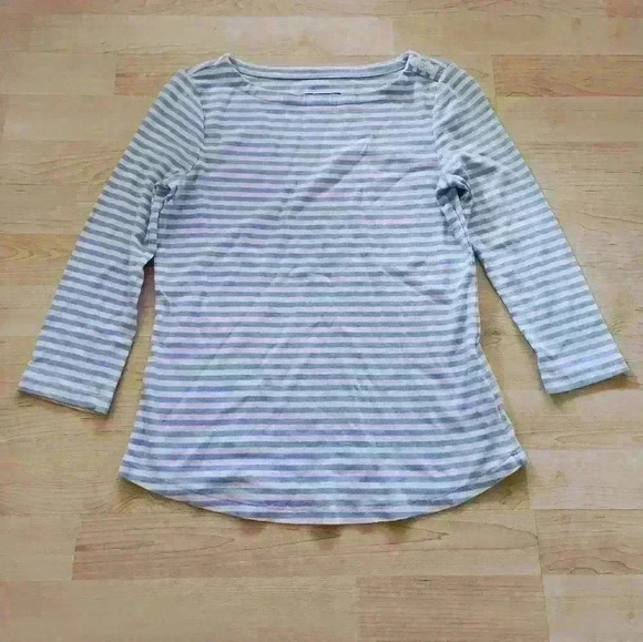 Charter club light blue striped top size xs - Picture 2 of 7